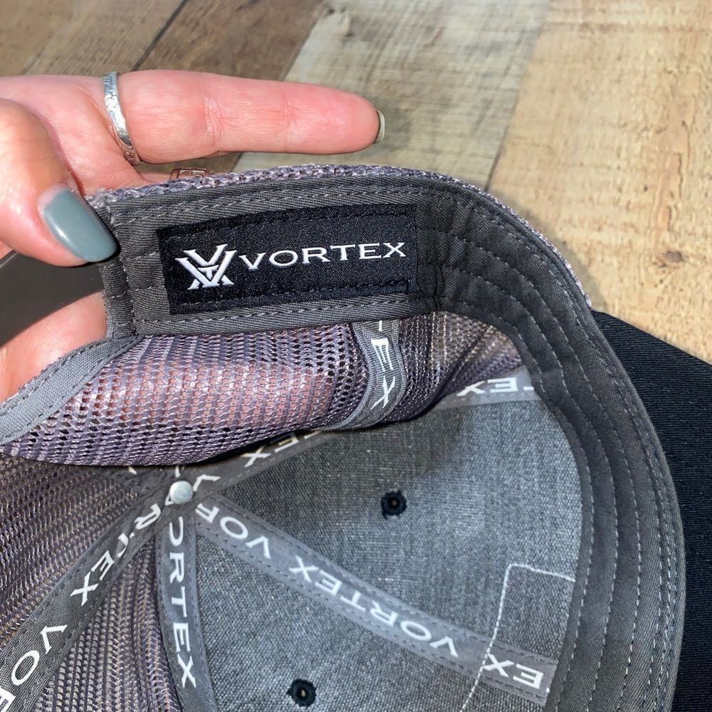 Vortex Gray Black Snapback Adjustable Hat - image 8